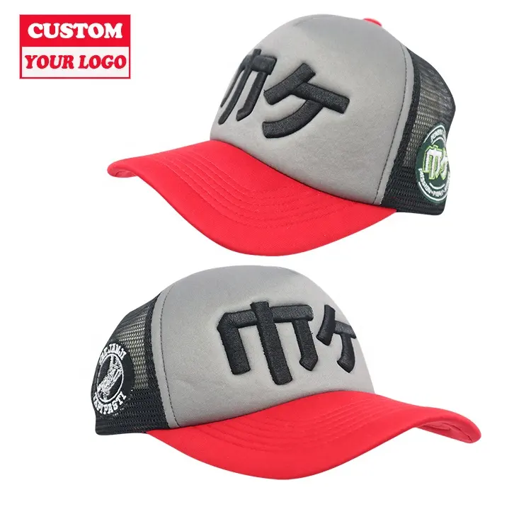 Stampa su misura ricamo Logo 2 lato Trucker Cap Trucker Hat Custom