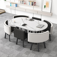 Juego de Comedor Moderno de Cuero para Seis Personas con Sillas de Comedor para Apartamento, Hogar, Oficina, Cafetería, Sala de Estar, Ambientes Exteriores