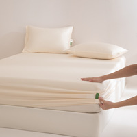 Drap-housse en Lyocell 60S Oeko-Tex, Housse de protection de matelas unie, Drap de lit rafraîchissant et lisse pour la décoration de chambre printemps-été