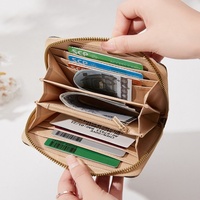 Portefeuille court zippé tendance pour femme WS35 – Porte-monnaie, porte-cartes d'identité et de crédit – Nouvelle collection à succès