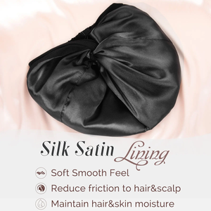 QINGYAN Bonnet de nuit en satin, <span class=keywords><strong>turban</strong></span> personnalisé, foulard ajustable pour femmes aux cheveux bouclés naturels, bonnet de chimiothérapie doublé en satin - Product Image 2