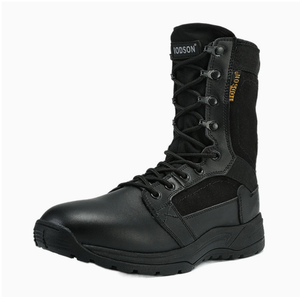 Bottes tactiques DFS3S pour hommes, légères et respirantes, avec fermeture éclair latérale, en toile noire et kaki avec cuir - Product Image 5