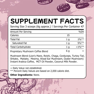 OEM ODM <b>Mushroom</b> <b>Coffee</b> Powder with <b>Mushroom</b> Blend Instant Arabica <b>Coffee</b> Support Gut Brain Health Energy Immunity Focus Mood - Product Image 2