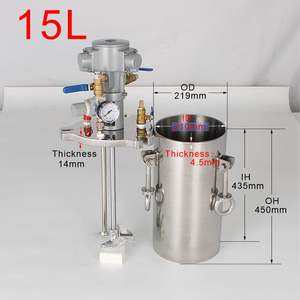 <span class=keywords><strong>Yakoo</strong></span> Réservoir sous pression en acier inoxydable de 15 L Agitateur pneumatique Mélangeur Fonctionnement facile Conception de pression de 0,5 MPa Garantie de 1 an - Product Image 2