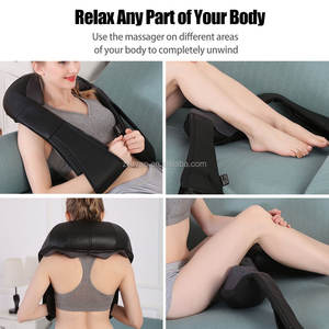 Masajeador de cuello y hombros <span class=keywords><strong>Shiatsu</strong></span> 3D recargable con calor, chal de masaje de espalda eléctrico para aliviar el dolor, coche doméstico - Product Image 4