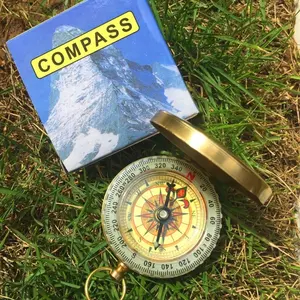 Brass Scout Pocket Compass Custom Engraved Working Compass for Men Personalized Gifts for Him Classic view