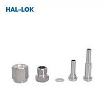 Raccords HAL-LOK pour magnétoscope, connecteur à joint de 1/4'', système de distribution de gaz haute pureté, acier inoxydable poli forgé