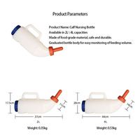 Biberon horizontal pour veau de 2L et 4L avec poignée pour l'alimentation des veaux dans les nichoirs à veaux, soins du bétail