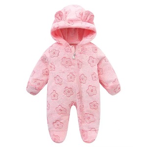 Tuta da arrampicata in flanella ispessita con cappuccio e gambe a cartone animato, tutina per neonati, abbigliamento autunno inverno 2026 per bambini - Product Image 5