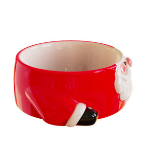 Mangkuk Keramik Bentuk Santa Natal OEM untuk Anjing, Mangkuk Makan Hewan Peliharaan untuk Promosi Musiman Grosir - Product Image 3