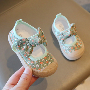 Chaussures décontractées en toile à fleurs pour filles, chaussures simples printemps-automne, chaussures de marche respirantes pour bébés de maternelle - Product Image 4