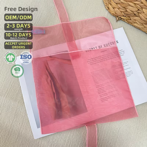 Luxury Eco-Friendly Reusable Handmade <b>Drawstring</b> Wholesale Custom Logo Transparent Clear Organza <b>Makeup</b> <b>Bag</b> Cosmetic Pouch - Product Image 4