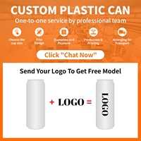 Canette en plastique PET transparente avec couvercle en aluminium facile à ouvrir pour boissons froides