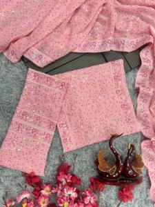 Sari Indio y Pakistaní de Estilo Celebridad con Lentejuelas Premium y Aspecto Elegante para Bodas - Product Image 4