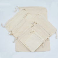 Sacs de rangement anti-poussière en tissu de coton mousseline non blanchie, légers, avec impression personnalisée du logo, 10*15cm, avec cordon de serrage, pour cadeaux et artisanat