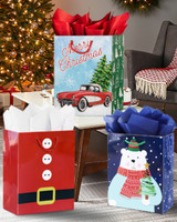 Série de Noël, sac cadeau en papier kraft minimaliste, emballage cadeau de Noël, sac de shopping, impression à l'encre, édition limitée, vente en gros