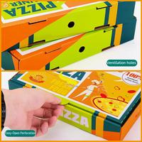 Boîtes à pizza en carton ondulé imperméables imprimées sur mesure, emballage alimentaire à emporter avec impression offset, logo de marque de restaurant, vente en gros