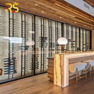 Oturma odası zemin tavan şarap rafı ekran Modern şarap dolabı bar oturma odası mobilya ev yapımı şarap depolama dolabı led ile - Product Image 6