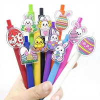 Nouveau stylo gel à pression DIY en acrylique en forme de lapin de Pâques, stylo à bille noir, cadeau publicitaire transfrontalier