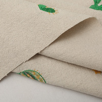 Tissu en coton, lin et rayonne, broderie unie de cactus colorés, confortable et doux, largeur 125 cm, pour robe cheongsam, sac