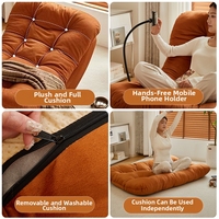 Fauteuil inclinable moderne en tissu crème Monico avec repose-pieds, idéal pour hôtel, chambre, salon, mobilier de maison