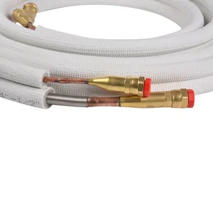 Air Conditioner Insulation Split Lineset Connecting Refrigerant Pvc Foam Insulated Ac Copper Pipe Pair Coil Kit
