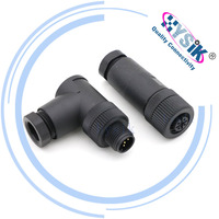 Conector M12, Código A, 5 Pines, Conector Macho y Hembra Recto en Ángulo, Cable de Señal de Datos de Alambre de Copia AWG PVC PUR