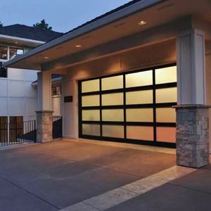 <span class=keywords><strong>Porte</strong></span> d'entrée rouge et bleu, grand cadre en aluminium, double verre et fenêtres en coupe, pour <span class=keywords><strong>garage</strong></span>, avec ouvre-<span class=keywords><strong>porte</strong></span> - Product Image 1