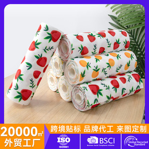 Polyester Nylon <b>Fruit</b> Print Tear Away Dishcloth Rectangle Lint Free <b>Roll</b> Kitchen Cleaning Cloth Changshu Origin - Product Image 4