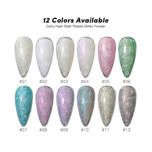 JTING - Juego de Esmalte de Uñas en Gel con Perla Aurora Brillante en 12 Colores, Esmalte de Uñas en Gel UV con Polvo de Perla, Marca Privada OEM - Product Image 3