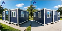 Maison conteneur préfabriquée extensible 20 pieds 40 pieds avec structure en alliage 6063 T5, paroi EPS 75 mm, 2 ou 3 chambres, salle de bain, maison, villa, cabane