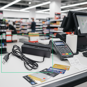 Lecteur de cartes magnétiques USB externe mini MSR100 à 3 pistes, prix d'usine, pour supermarchés et magasins de proximité - Product Image 1