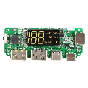 RHH LED Dual USB 5V 2.4A Micro/Type-C USB Mobile Power Bank 18650 Charging Module Lithium Battery Charger Board Circuit