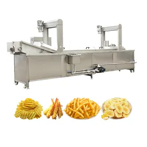 Freidora de gas eléctrica automática comercial, freidora de pollo con patatas fritas de plátano, freidora continua de pastel de calabaza a la venta