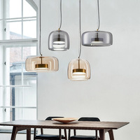 Lampe suspendue ronde en verre, style nordique rétro, décorative, moderne, unique, pour cuisine, chevet, Guangdong