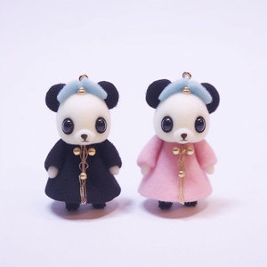 Peluches Panda miniatures rose et bleu, couple d'animaux en peluche, décoration pour la Saint-Valentin, 0-10 cm, cadeau unisexe - Product Image 4