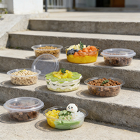 Bol en plastique personnalisé Beon avec logo, contenants à emporter de 8/12/16/24/32 oz, salades, desserts, fruits, bols à açaï avec couvercle en dôme