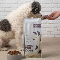 Sachet personnalisé en aluminium à fond plat pour aliments lyophilisés pour chiens et chats, idéal pour les friandises humides