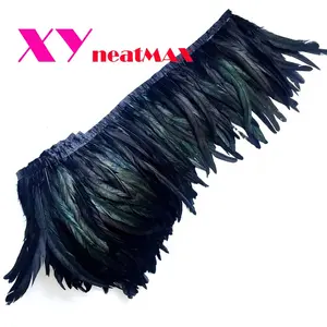 2 Yards Rooster Feather Trims 25-30cm Coque Feather Strung Chicken Feather Trimming Dress/Skirt /Costume Carnival Decoration