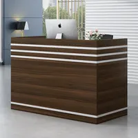 Counter Front Modern Single Person Small Salon Cash MFC Wooden Office Shop Mall Counter Front Reception Desk For Sale