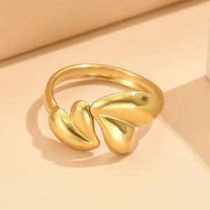 Bague ouverte mode vente chaude asymétrique coeur bague ouverte pour hommes et femmes bijoux cadeau d'anniversaire - Product Image 4