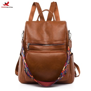 Vintage Anti-Theft Back Opening <b>Backpack</b> for Women Convertible to Shoulder Bag PU Leather RTS Bulk Mixed Order - Product Image 1