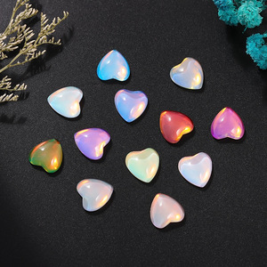 Strass en verre cristal en forme de cœur, dos plat, irisé, pour nail art et accessoires de bijouterie DIY - Product Image 2
