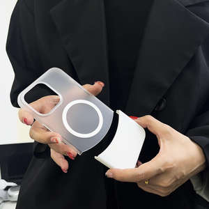 Étui fin détachable 2 en 1 à couleurs contrastées pour iPhone 12 13 14 15 16 Pro Max, compatible avec la recharge sans fil, coque magnétique transparente - Product Image 1