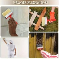 Pinceau à peinture industriel/DIY à grandes poils en fibres synthétiques avec manche en bois pour le polissage des murs, support OEM, taille personnalisée