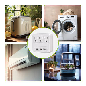 Multipresa da Parete 6 in 1 con 3 Prese AC e Porte USB A e USB C per Ricarica Rapida, Dimensioni Compatte per Camera da Letto, Cucina, Viaggi - Product Image 5