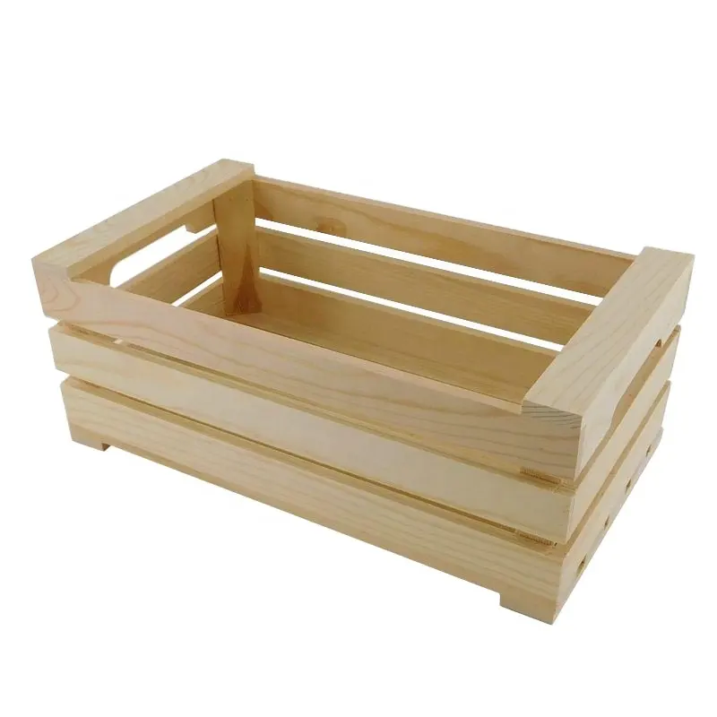 Wholesale Unfinished Custom Pine Wooden Storage Crate For Fruits