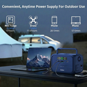 300W 288Wh Solar Power Station Rechargeable Generator with Qi Wireless Charging <b>LED</b> <b>Flashlight</b> for Outdoor Emergency - Product Image 2