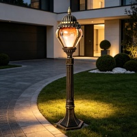 Combinaison de lampes de jardin paysagères classiques personnalisées blanc chaud, détection de lumière, IP65, aluminium, néon extérieur pour la décoration de la maison