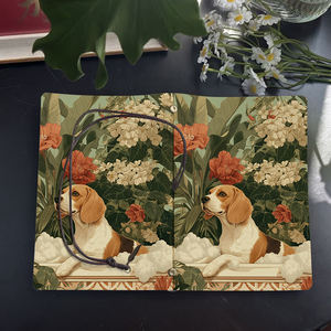 A6 Cuaderno Vintage con Colgante de Corbata Papel Extraíble Gran Regalo para Instructores de <span class=keywords><strong>Entrenamiento</strong></span> con Flores <span class=keywords><strong>Beagle</strong></span> Hojas Burbujas P - Product Image 4